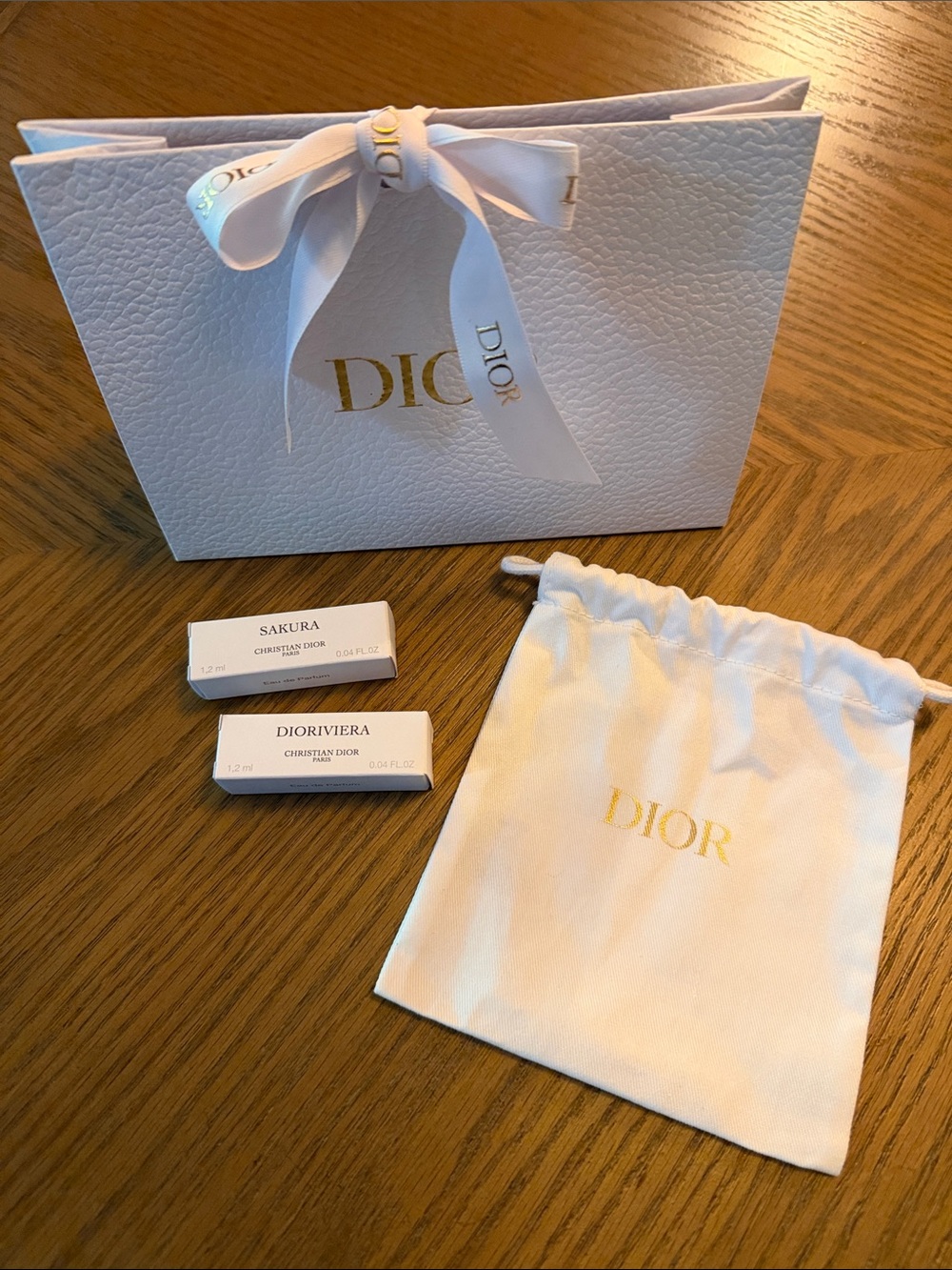 Dior Gift Bag & Samples with Drawstring Bag